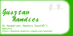 gusztav mandics business card